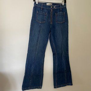 REFORMATION WIDE LEG CROPPED JEANS